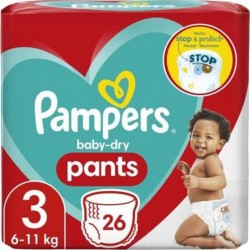 PAMPERS BABY DRY PANTS T3 6-11Kg x26
