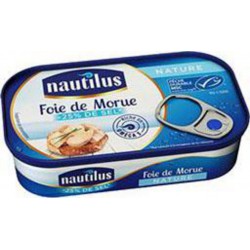 Nautilus Foie de Morue nature -25% de sel 120g (lot de 3)