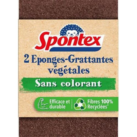 SPONTEX EPONGES GRATTANTES SANS COLORANT X2