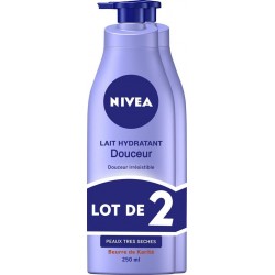 Nivea Lait corps hydratant Douceur peaux sèches 2x250ml
