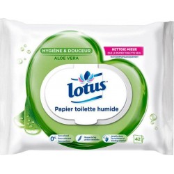 Lotus Papier Toilette Humide Aloé Véra x42 Lingettes