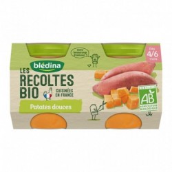 Blédina Les Récoltes Bio Patates Douces (dès 4/6 mois) par 2 pots de 130g (lot de 8)