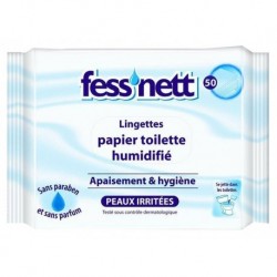 Fess’nett Papier Toilette Humide “Peaux Irritées” 50 Lingettes