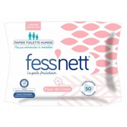 Fess’nett Papier Toilette Humide “Fleur De Coton” 50 Lingettes