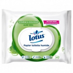 Lotus Papier Toilette Humide Aloé Véra 42 Lingettes