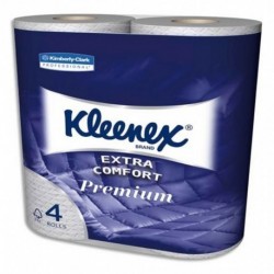 Kleenex Papier Toilette Extra Comfort Premium Blanc Aquatube 4 Rouleaux
