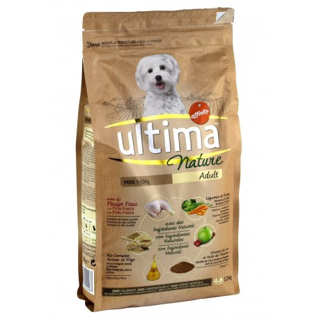 Ultima Nature Croquettes Chiens Adult Mini 1-10 Kg Poulet Riz Complet Légumes Fruits Format 1,25Kg