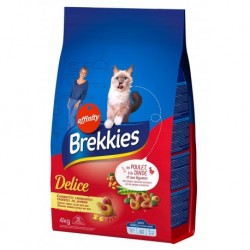 Brekkies Delice Croquettes Croquantes Fourrées au Jambon pour Chats au Poulet Dinde et Légumes 4Kg