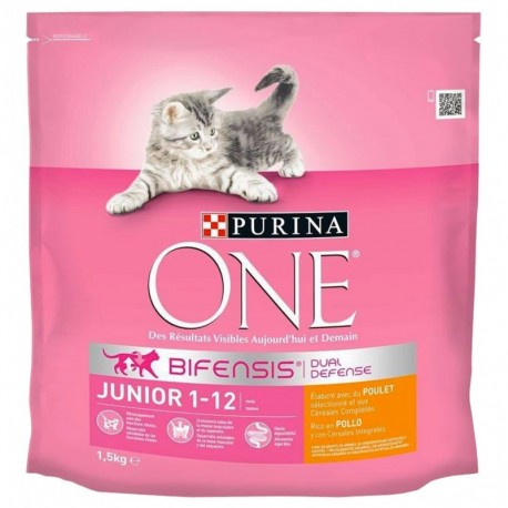 Purina One Croquettes Chat Junior 1 à 12 Mois Poulet 1,5Kg