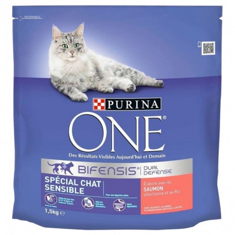 Purina One Croquettes Chat Sensible Saumon 1,5Kg