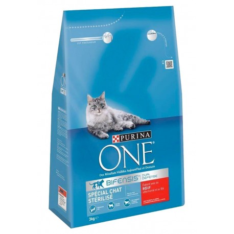 Purina One Croquettes Chat Stérilisé Boeuf 3Kg