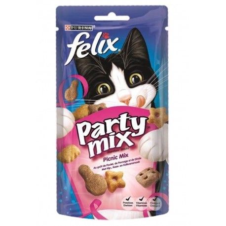 Felix Croquettes Chats Party Mix Poulet Fromage Dinde 60g