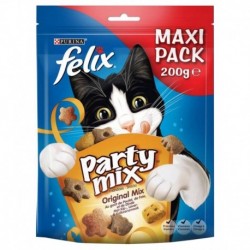 Felix Croquettes Chats Party Mix Original Poulet Foie Dinde Maxi Pack 200g