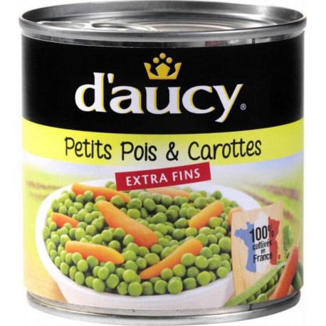 D'aucy Petits Pois & Carottes Extra Fins 265g égouttés 400g (lot de 10)