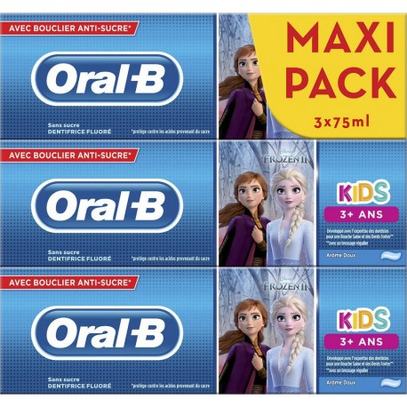 Oral-B Oral B Dentifrice junior Reine des neiges 3x75ml x3 tubes 75ml - 225ml