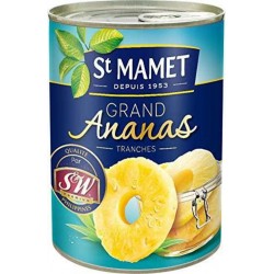 St Mamet Fruits au sirop Ananas en tranches 345g