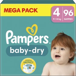 PAMPERS BABY DRY COUCHE JETABLE PANTY x96 T4 9-14Kg MEGA PACK