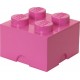 LEGO Storage Brick With 4 Knobs, in Medium Pink