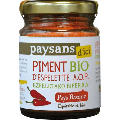 Paysans d'Ici Piment d'Espelette AOC Bio 50g