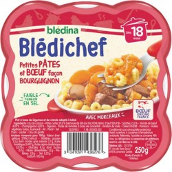 Blédina Blédichef Petites Pâtes et Boeuf Façon Bourguignon 250g