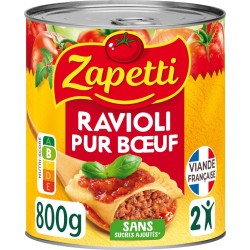 Zapetti Ravioli Pur Bœuf Français Blé Complet 800g (lot de 9)