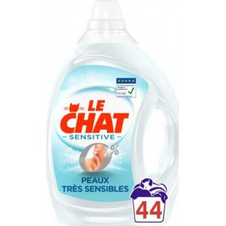 LE CHAT SENSITIVE LESSIVE 0% PEAUX TRES SESIBLES x44 2200ml