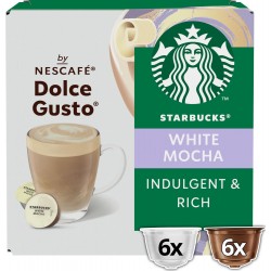 STARBUCKS WHITE MOCHA CAFE MOULU EN DOSETTE ARABICA 6 DOSETTES