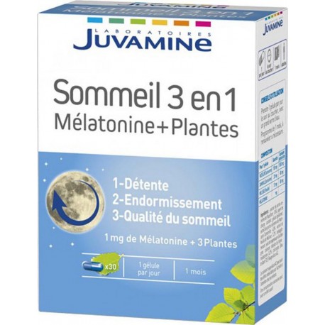Juvamine Sommeil 3 en 1 Mélatonine + Plantes (lot de 2)