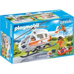 PLAYMOBIL 70048 - City Life - Hélicoptère de secours