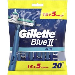 Gillette Rasoir jetable Blue II 2 lames 15+5 offerts x20 paquet 20
