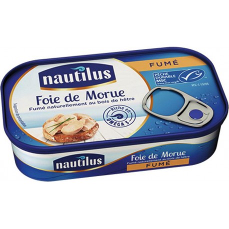 Nautilus Foie de morue fumé Au feu de bois MSC 120g