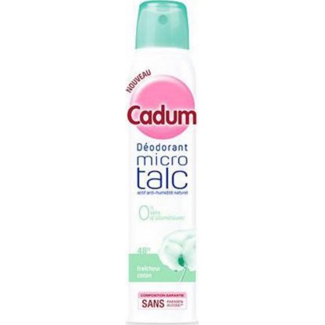 Cadum Déodorant Atomiseur Micro Talc Fraîcheur Coton 200ml