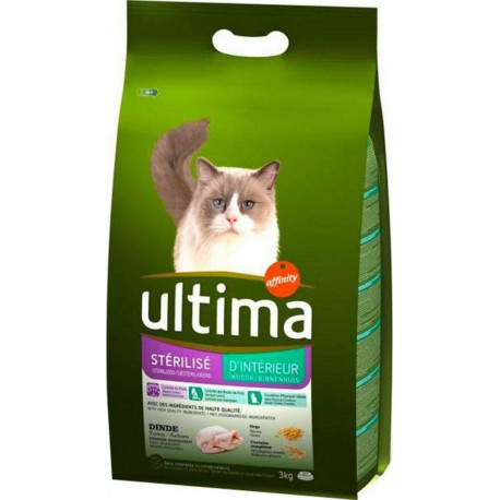 Ultima Croquettes Chat Stérilisé d’Intérieur Dinde 3Kg