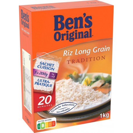 Ben's Original Riz Long Grain Tradition 20min 5x200g 1Kg