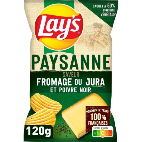 LAY'S Fromage du Jura et poivre noir 120g