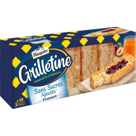 PASQUIER Grilletine au froment sans sucres ajoutés 3x6 tranches 255g