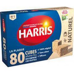 Harris Cubes allume-feu bois compressé cire végétale naturel 80 cubes
