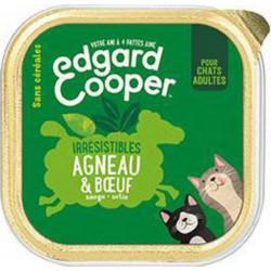 Edgard cooper Barquette pour chats adultes - agneau et boeuf sans céréales 85g
