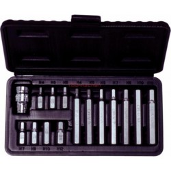 Coffret d'embouts KS, 6pans male 15 pcs - 4-5-6-7-8-10-12 mm - KS Tools 911.5040