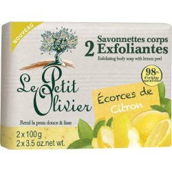 Le Petit Olivier SAVONETTES CORPS EXFOLIANTES écorces de Citron 2X100g 200g