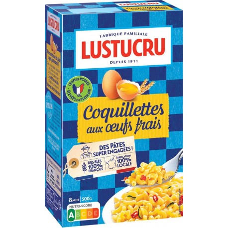 Lustucru Pâtes Coquillettes aux oeufs frais 500g