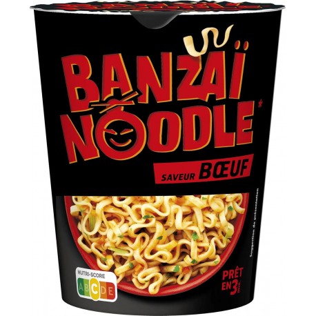 BANZAÏ NOODLE Plats préparés Noodle saveur Bœuf 67g