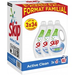 Skip Lessive Liquide Active Clean 3x1.7L 5.1L