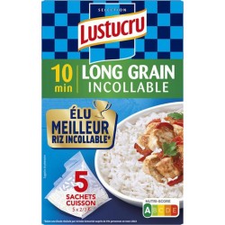 LUSTUCRU Riz long grain incollable sachet cuisson 900g