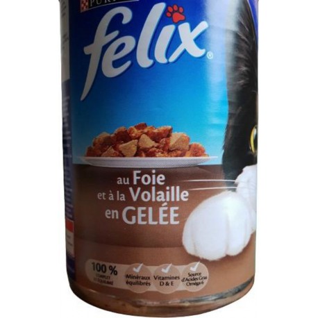 Felix Émincés en Gelée Repas Chat Foie & Volailles 400g