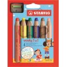 Stabilo Etui De 6 Crayons Woody 3 En 1 Extra Large Avec Taille-crayon