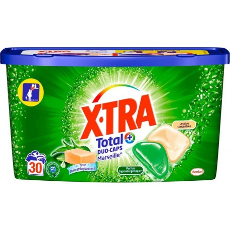 Xtra Total Lessive Duo Caps Marseille et Aloe Vera 30 capsules (lot de 2)