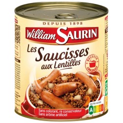 William Saurin Les Saucisses aux Lentilles Recette Originale 840g