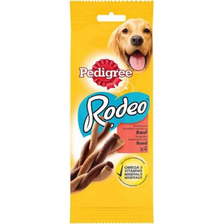 Pedigree Rodéo 4 Savoureuses Torsades à Mâcher au Boeuf 70g (lot de 8)