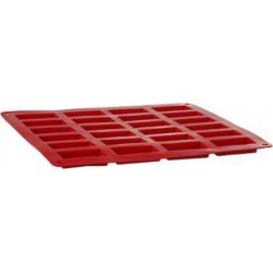 Silipro Moule en silicone x24 mini-financiers Silicone Silipro 28cm Rouge